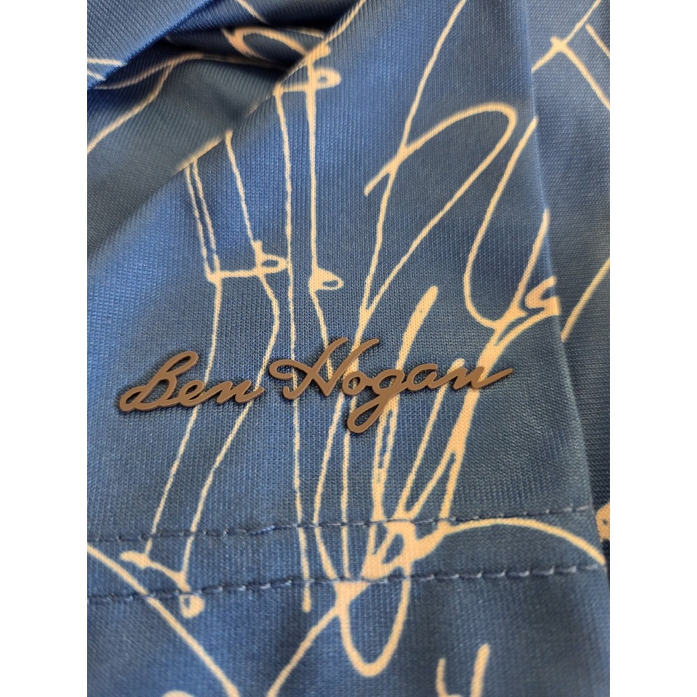 Ben Hogan Men's Linear Flamingo Perf Golf Polo Shirt Lapis Blue UV Sz M NEW! - Picture 7 of 12